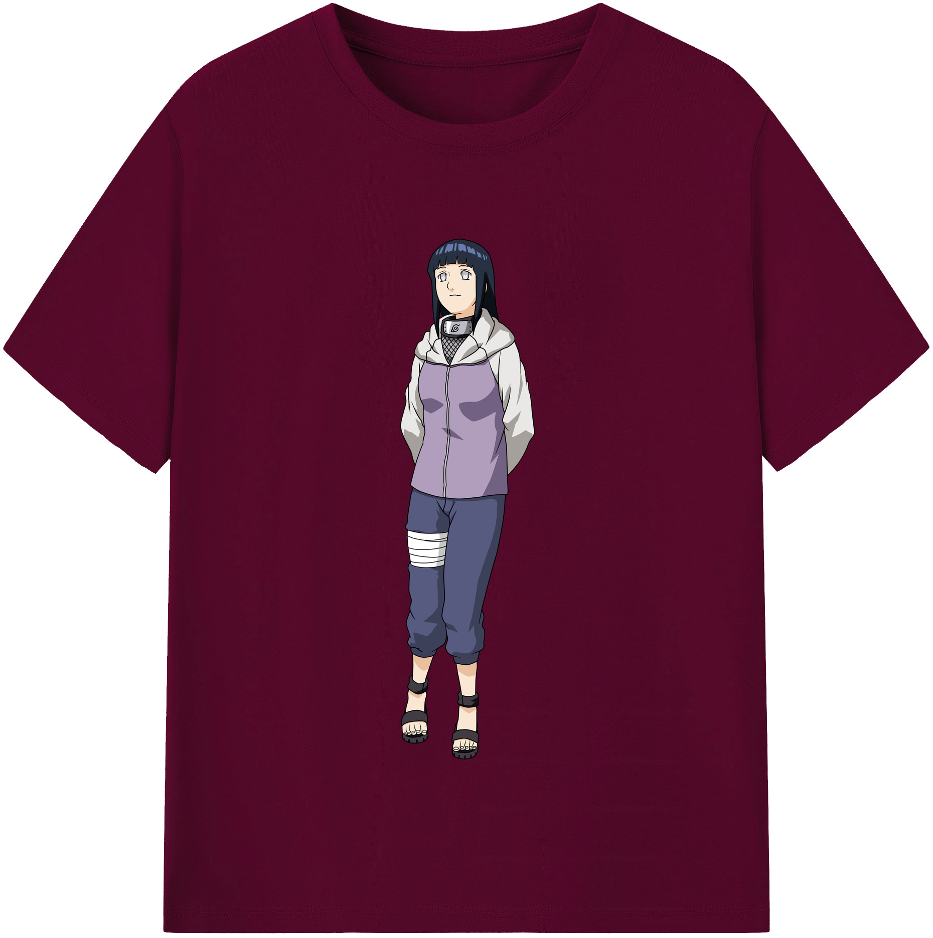 （画像用） NARUTO -ナルト- 日向ヒナタ Hyūga Hinata レディースカジュアルプリントTシャツ（綿100％）